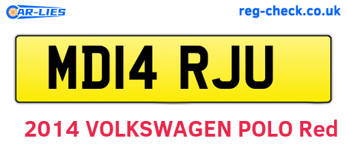 MD14RJU are the vehicle registration plates.