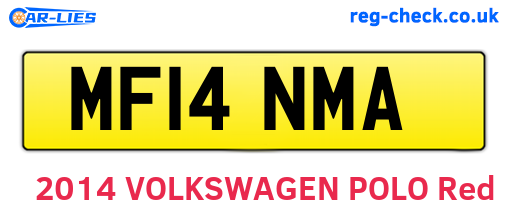 MF14NMA are the vehicle registration plates.