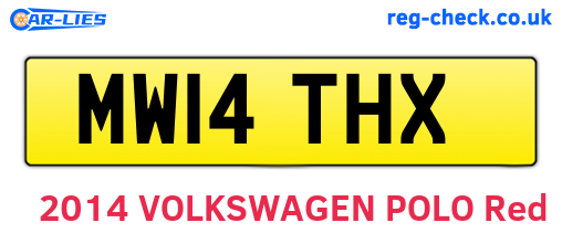 MW14THX are the vehicle registration plates.
