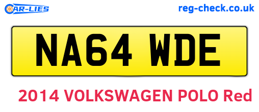 NA64WDE are the vehicle registration plates.