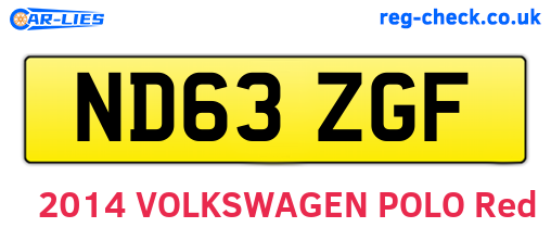 ND63ZGF are the vehicle registration plates.