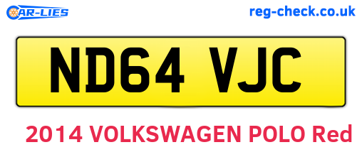 ND64VJC are the vehicle registration plates.