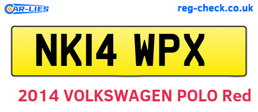 NK14WPX are the vehicle registration plates.