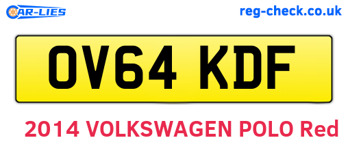OV64KDF are the vehicle registration plates.