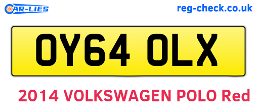 OY64OLX are the vehicle registration plates.