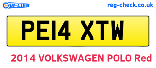 PE14XTW are the vehicle registration plates.
