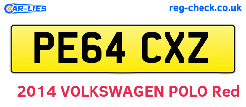 PE64CXZ are the vehicle registration plates.