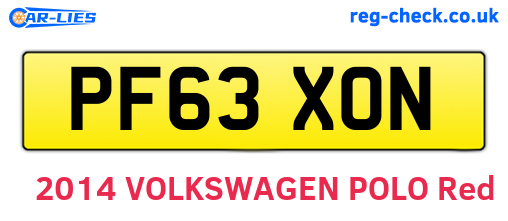 PF63XON are the vehicle registration plates.