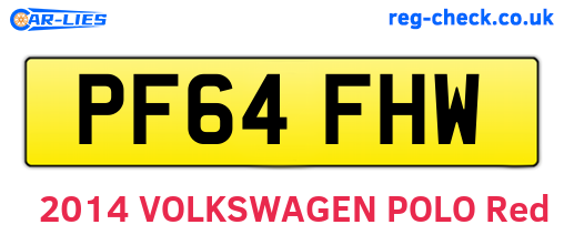 PF64FHW are the vehicle registration plates.