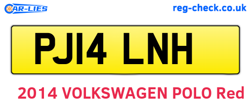PJ14LNH are the vehicle registration plates.