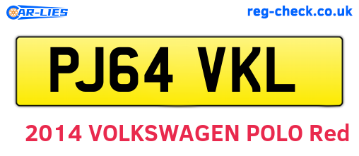 PJ64VKL are the vehicle registration plates.