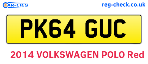 PK64GUC are the vehicle registration plates.