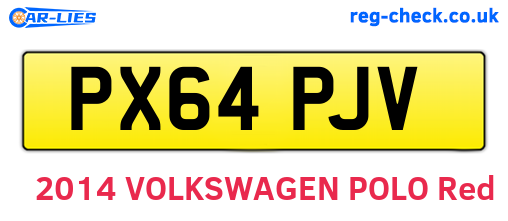 PX64PJV are the vehicle registration plates.