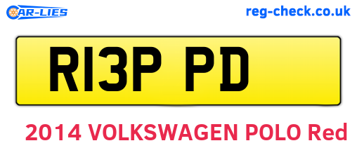 R13PPD are the vehicle registration plates.
