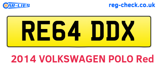 RE64DDX are the vehicle registration plates.