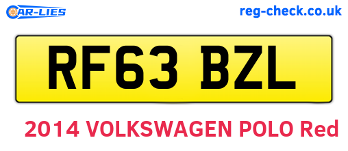RF63BZL are the vehicle registration plates.