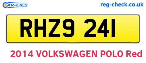 RHZ9241 are the vehicle registration plates.