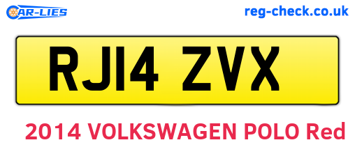 RJ14ZVX are the vehicle registration plates.