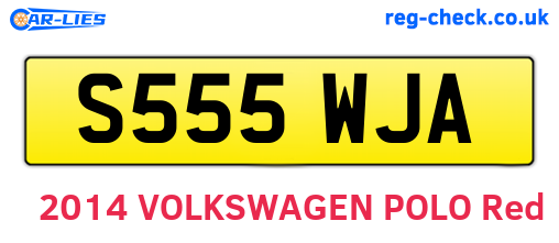 S555WJA are the vehicle registration plates.