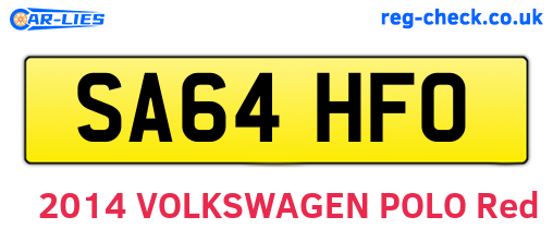 SA64HFO are the vehicle registration plates.