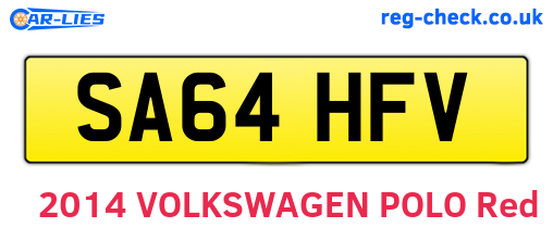 SA64HFV are the vehicle registration plates.