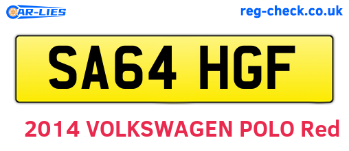 SA64HGF are the vehicle registration plates.