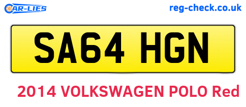 SA64HGN are the vehicle registration plates.