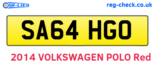 SA64HGO are the vehicle registration plates.