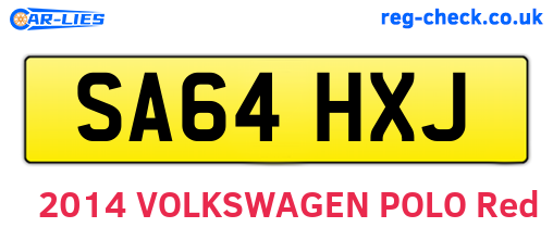 SA64HXJ are the vehicle registration plates.