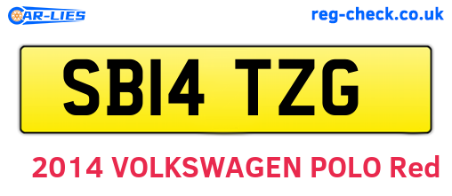 SB14TZG are the vehicle registration plates.