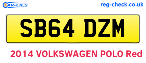 SB64DZM are the vehicle registration plates.