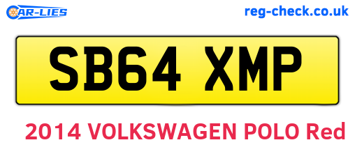 SB64XMP are the vehicle registration plates.