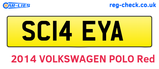 SC14EYA are the vehicle registration plates.