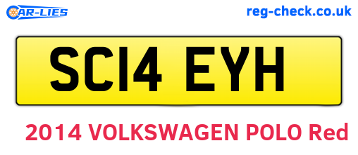 SC14EYH are the vehicle registration plates.