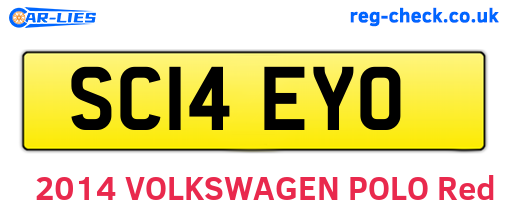 SC14EYO are the vehicle registration plates.