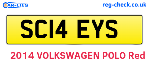 SC14EYS are the vehicle registration plates.