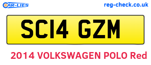 SC14GZM are the vehicle registration plates.