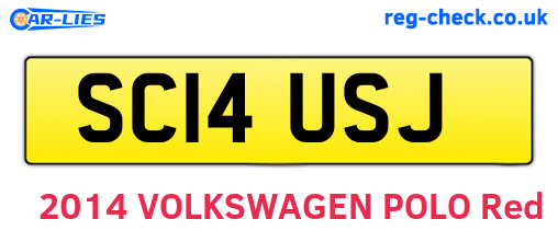 SC14USJ are the vehicle registration plates.