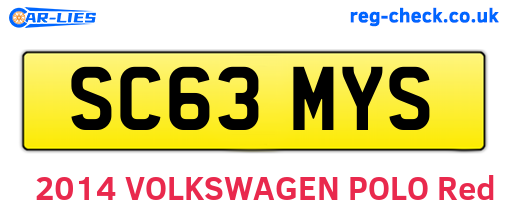 SC63MYS are the vehicle registration plates.