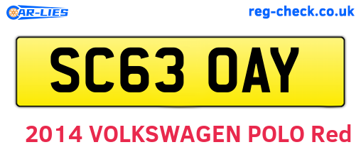 SC63OAY are the vehicle registration plates.