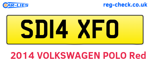 SD14XFO are the vehicle registration plates.