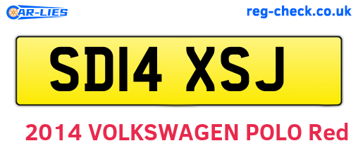SD14XSJ are the vehicle registration plates.