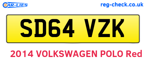 SD64VZK are the vehicle registration plates.