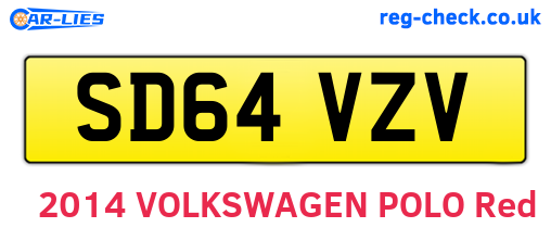 SD64VZV are the vehicle registration plates.