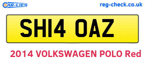 SH14OAZ are the vehicle registration plates.