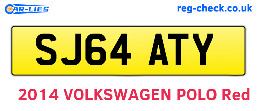 SJ64ATY are the vehicle registration plates.