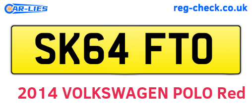 SK64FTO are the vehicle registration plates.