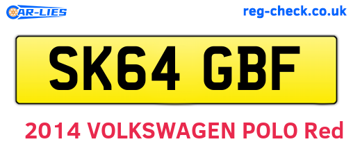 SK64GBF are the vehicle registration plates.