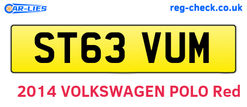 ST63VUM are the vehicle registration plates.