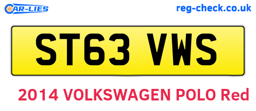 ST63VWS are the vehicle registration plates.